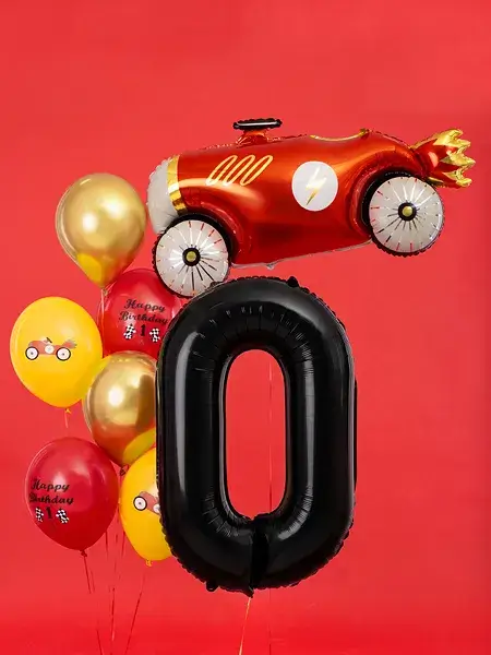 Balón Chiffre ''0'', aluminio, 86cm, negro