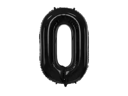 Balón Chiffre ''0'', aluminio, 86cm, negro