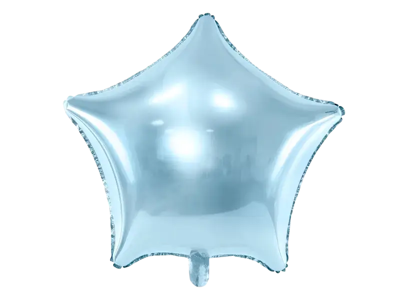 Globo estrella de aluminio azul claro metalizado - 48 cm