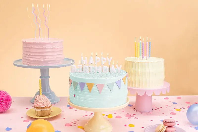 Velas de feliz cumpleaños, 2,5 cm, blancas