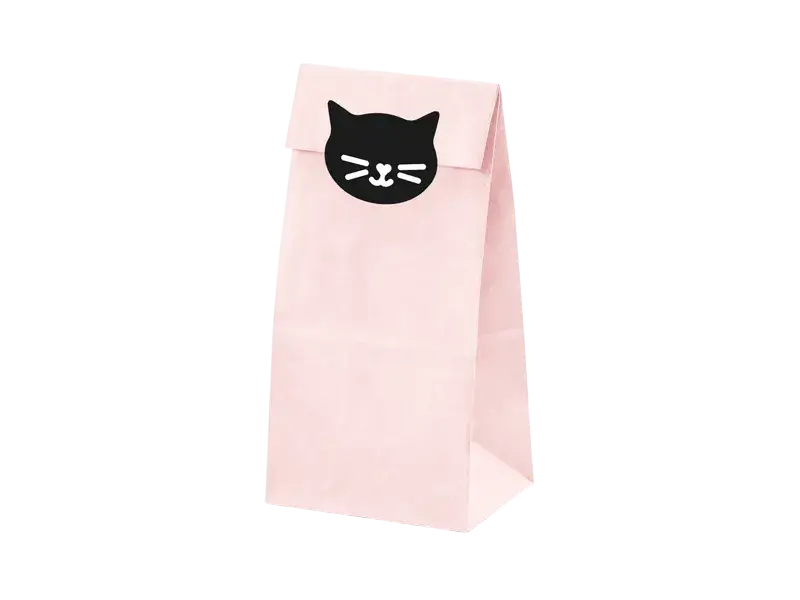 6 bolsas de caramelos rosas para gatos