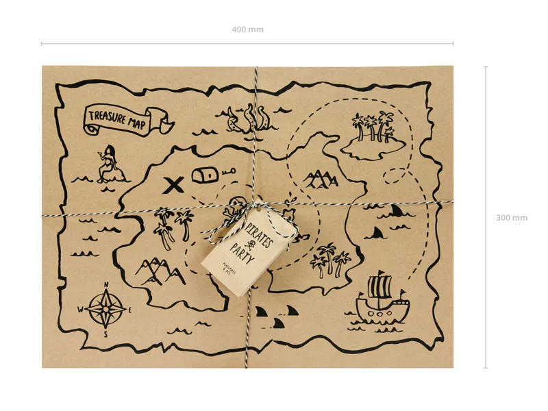 6 manteles individuales con mapa del tesoro pirata