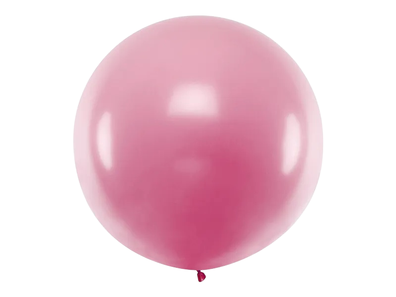 Globo gigante redondo rosa pálido metalizado - 1 metro