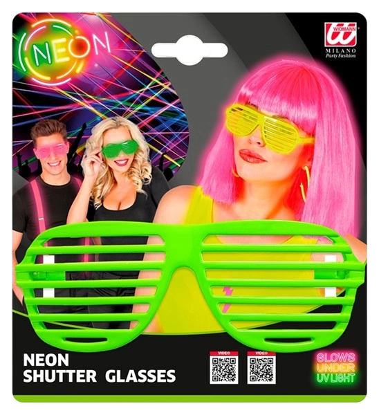 Gafas de obturador verde fluorescente