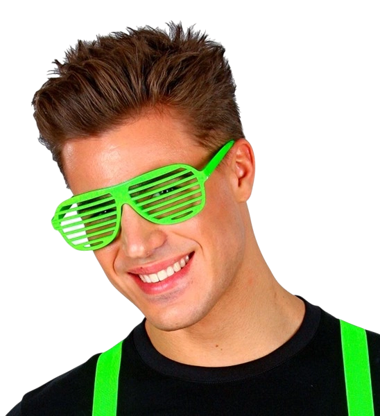 Gafas de obturador verde fluorescente