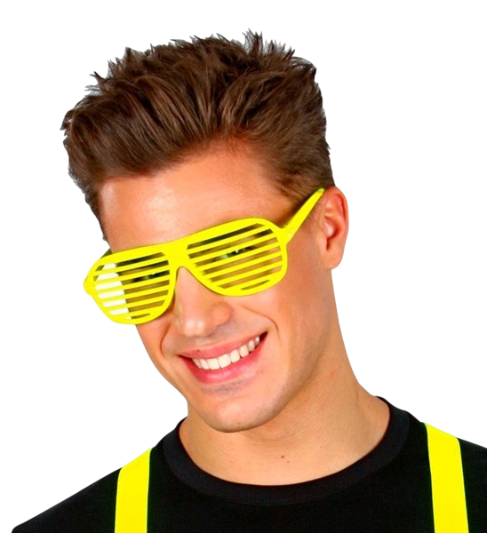 Gafas de obturador amarillo fluorescente