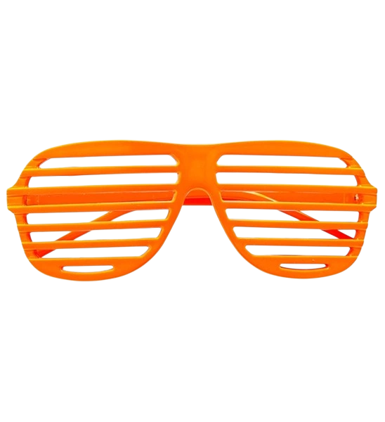 Gafas de persiana naranja fluorescente