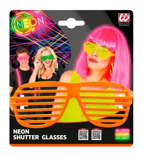 Gafas de persiana naranja fluorescente