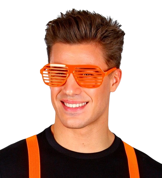 Gafas de persiana naranja fluorescente