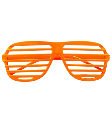 Gafas de persiana naranja fluorescente