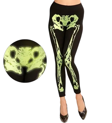 Leggings esqueleto verde fluorescente talla S/M