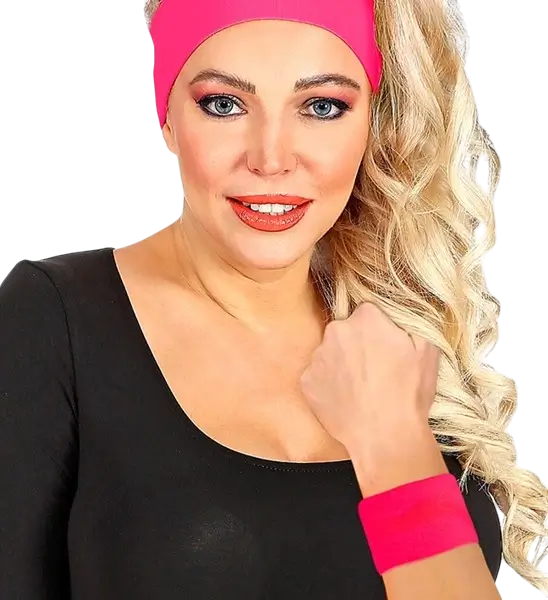 Par de puños rosa neón