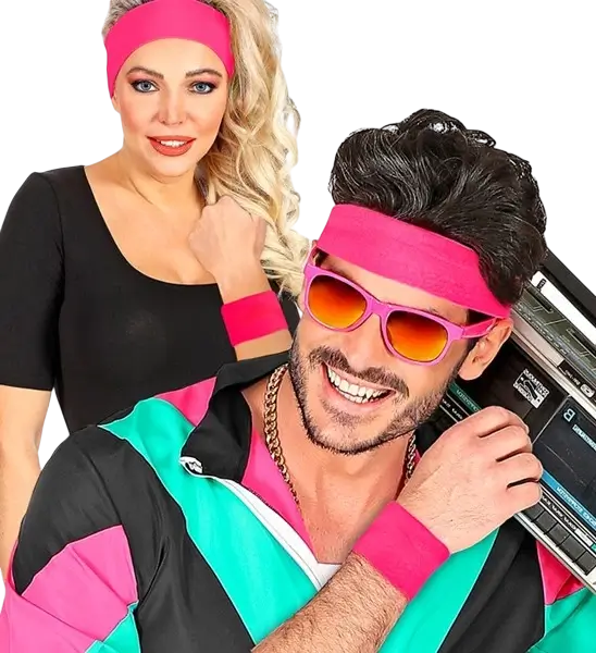 Par de puños rosa neón