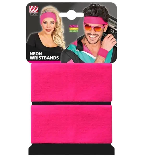 Par de puños rosa neón