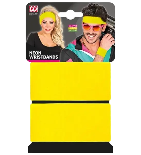 Par de puños amarillo neón