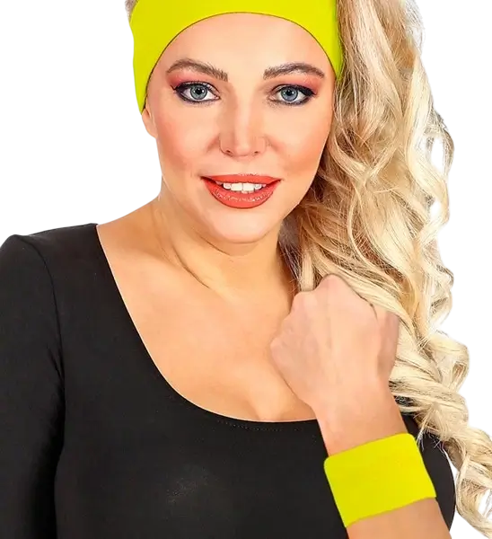 Par de puños amarillo neón