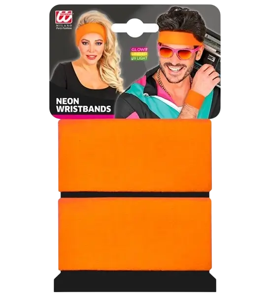 Par de puños naranja fluorescente