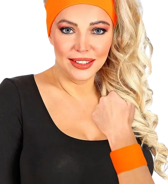 Par de puños naranja fluorescente