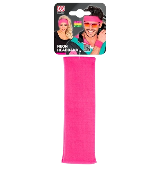 Diadema retro rosa neón