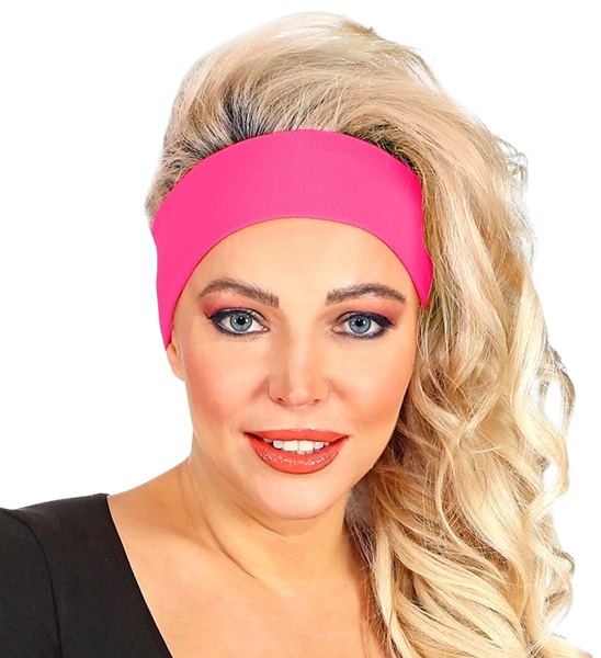 Diadema retro rosa neón