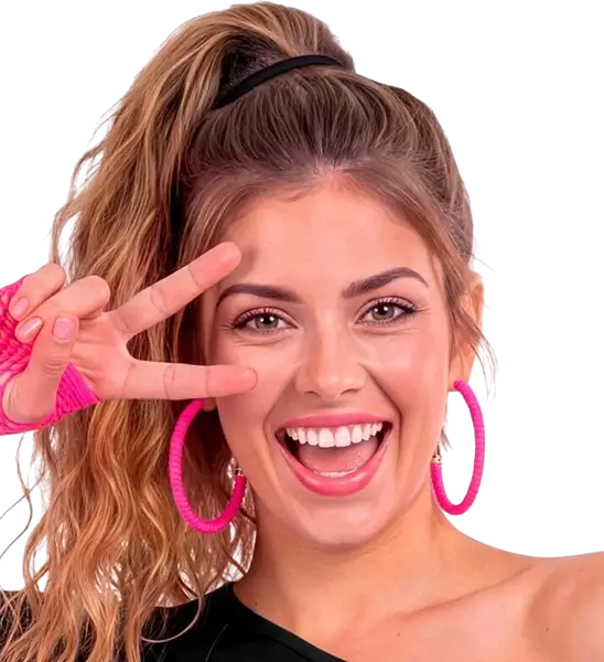 Pendientes de aro rosa fluorescente