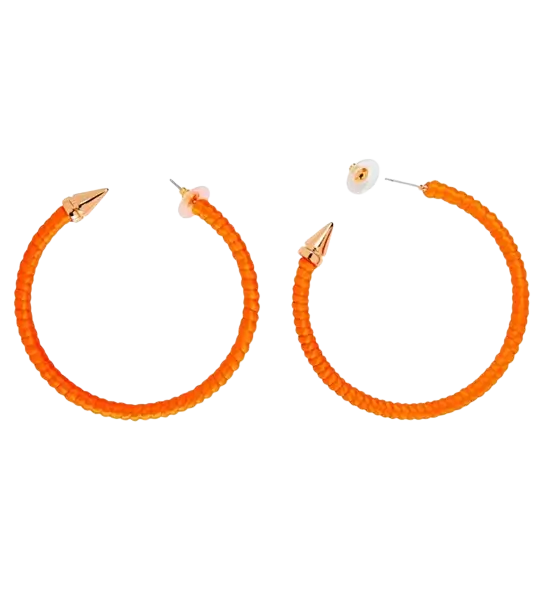 Pendientes de aro naranja fluorescente