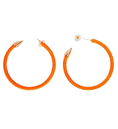 Pendientes de aro naranja fluorescente