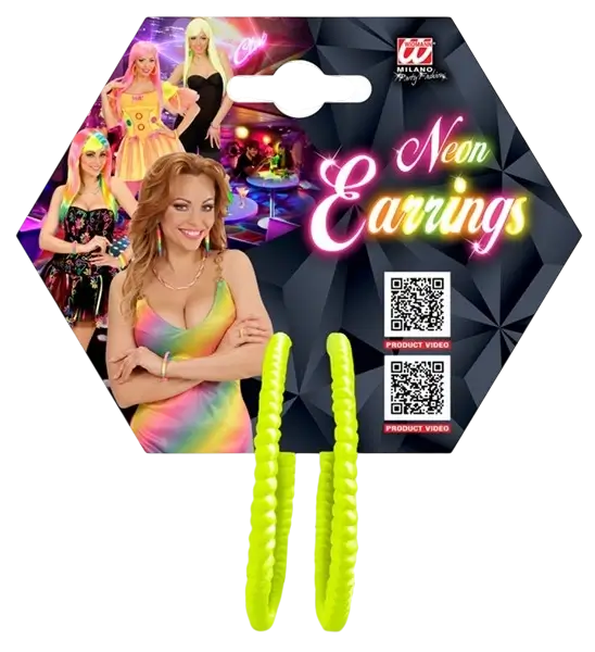Pendientes de aro amarillo fluorescente