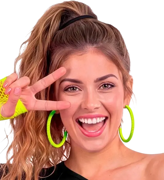 Pendientes de aro amarillo fluorescente