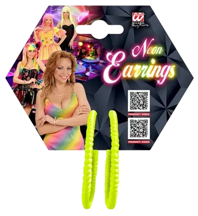 Pendientes de aro amarillo fluorescente