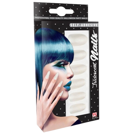 Uñas postizas fluorescentes blancas - Juego de 12