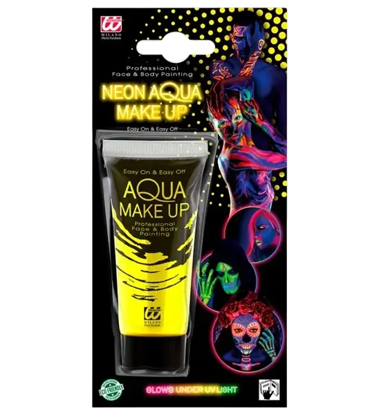 Tubo de maquillaje amarillo fluorescente 30 ml