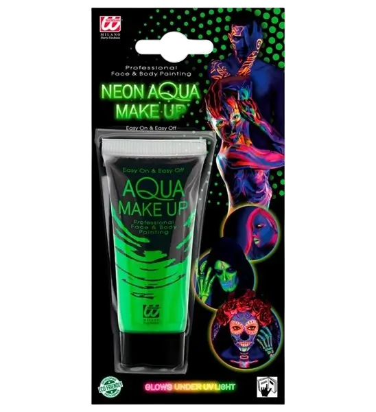 Tubo de maquillaje verde fluorescente 30 ml