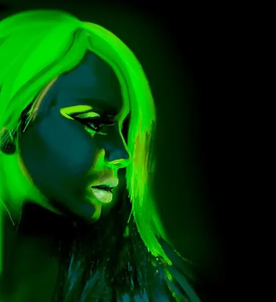 Tubo de maquillaje verde fluorescente 30 ml