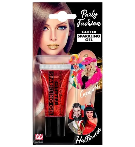 Gel de purpurina roja para cuerpo y cara