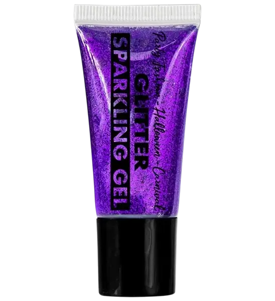 Gel de purpurina violeta para cuerpo y rostro