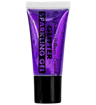 Gel de purpurina violeta para cuerpo y rostro