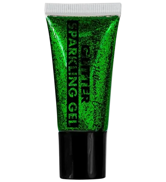 Gel corporal y facial con purpurina verde