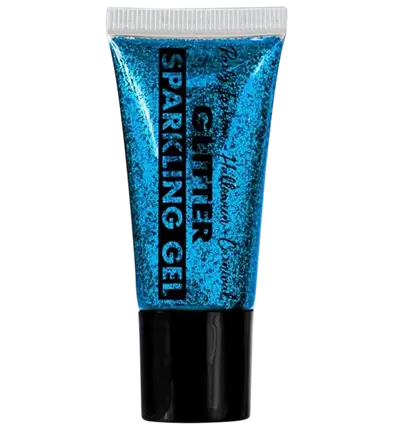 Gel azul con purpurina para cuerpo y cara