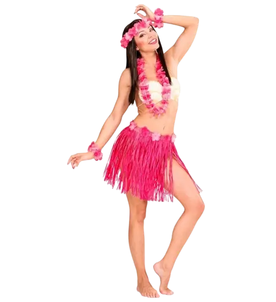 Kit de disfraces hawaiano rosa