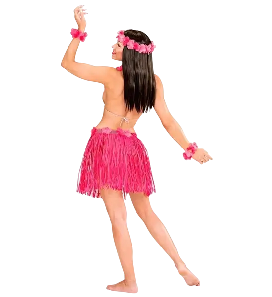 Kit de disfraces hawaiano rosa