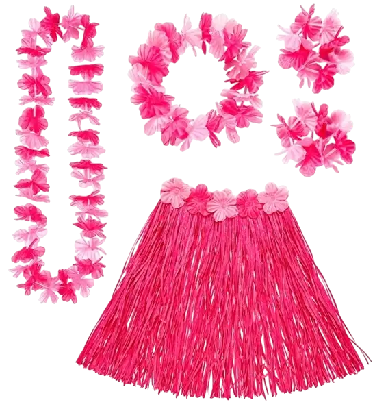 Kit de disfraces hawaiano rosa