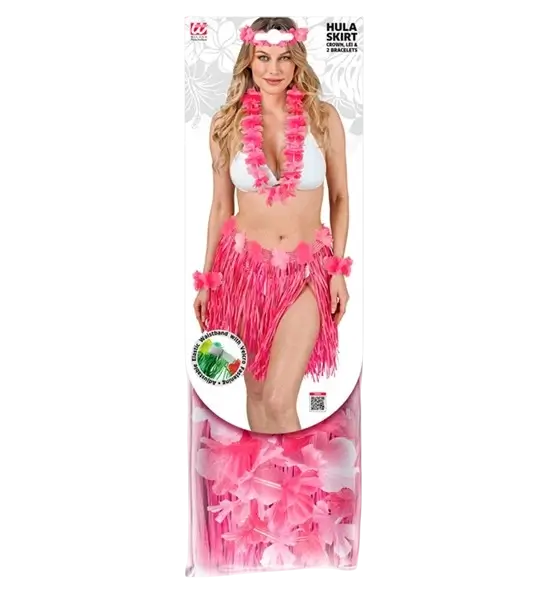 Kit de disfraces hawaiano rosa