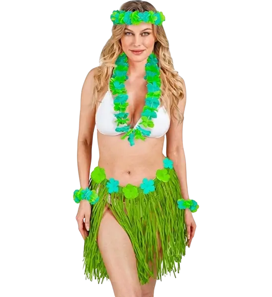 Kit de disfraces hawaiano verde