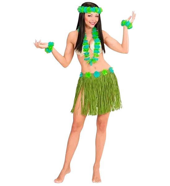 Kit de disfraces hawaiano verde