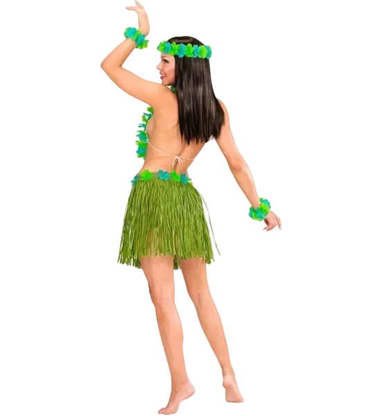 Kit de disfraces hawaiano verde