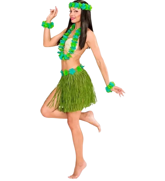 Kit de disfraces hawaiano verde
