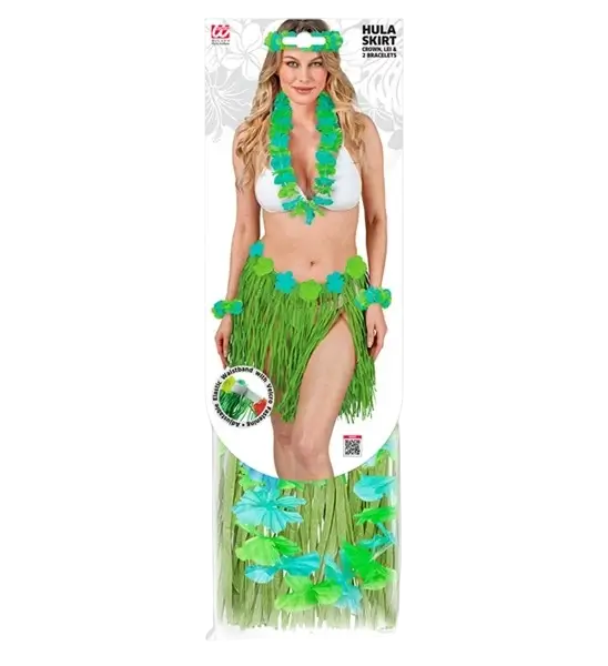 Kit de disfraces hawaiano verde