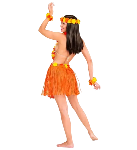 Kit de disfraces hawaiano naranja