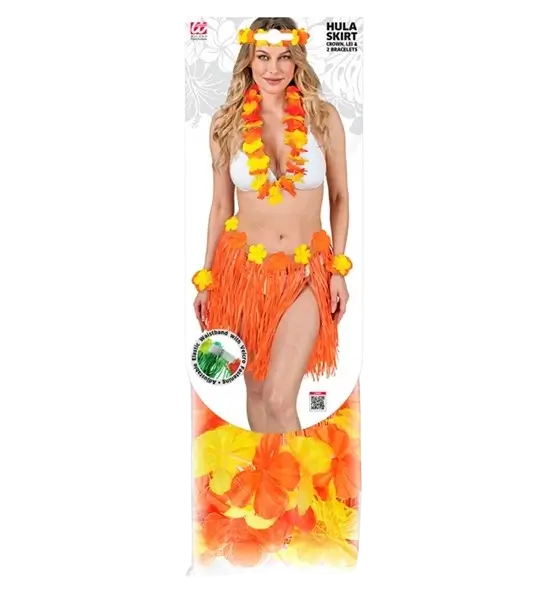 Kit de disfraces hawaiano naranja